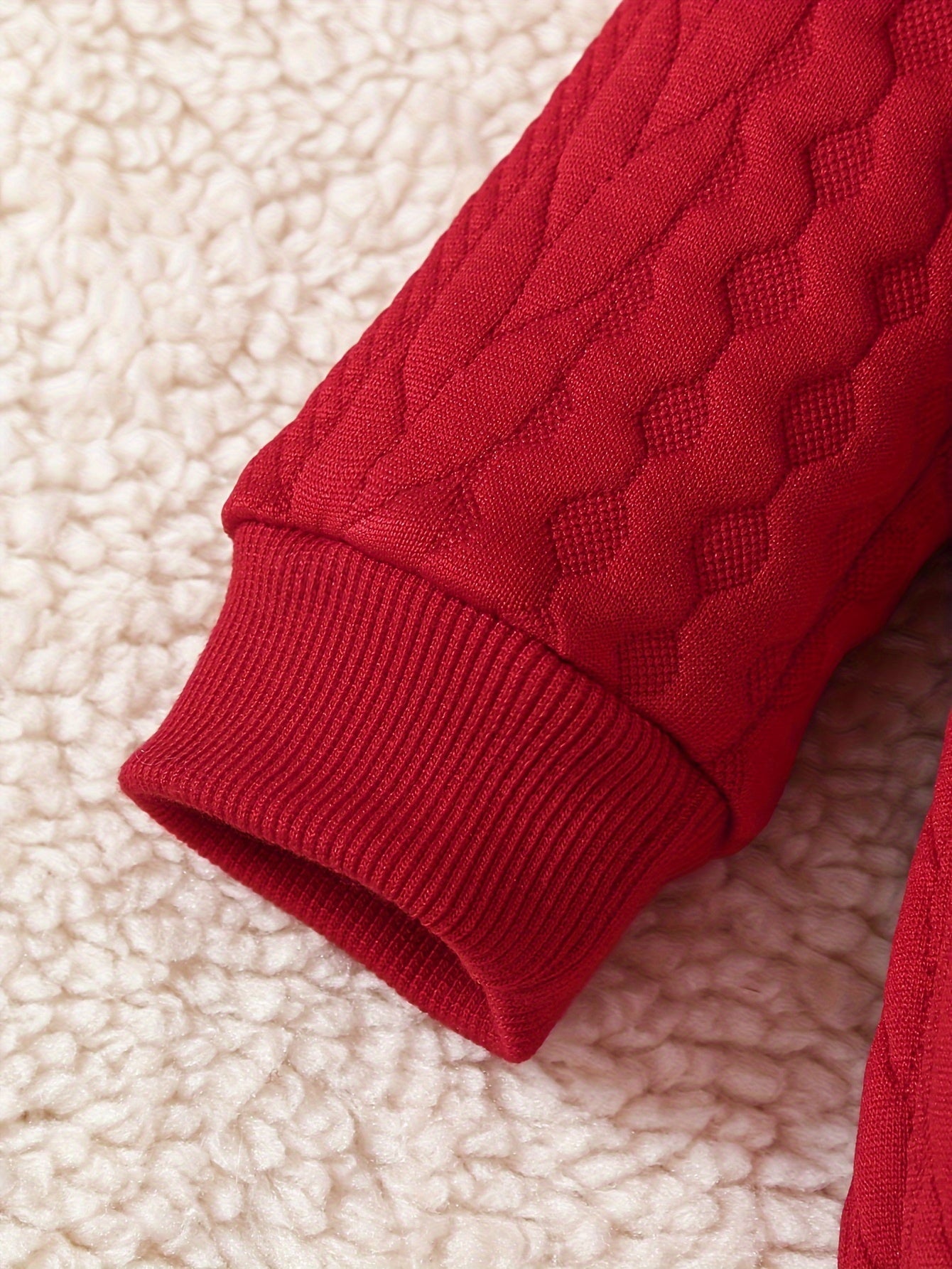Luna Baby Romper – Süßes Rot Gestepptes Onesie mit Schleifen für den Winter