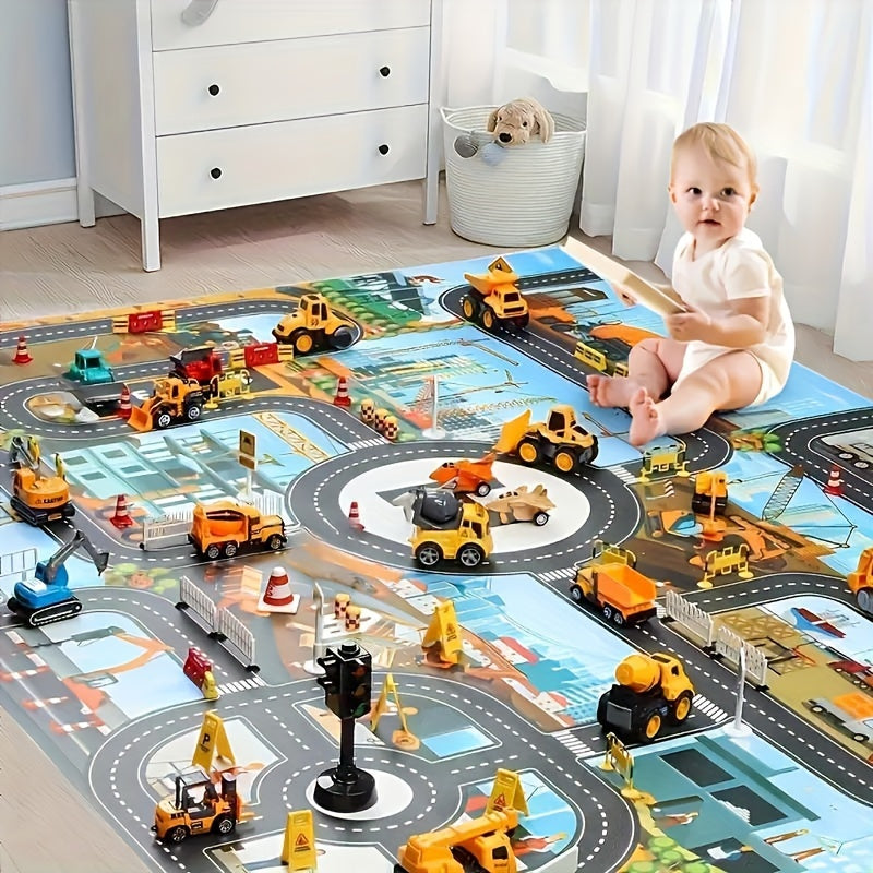Konstruktiv Spielteppich – Entdecke die Welt von Verkehr und Bau