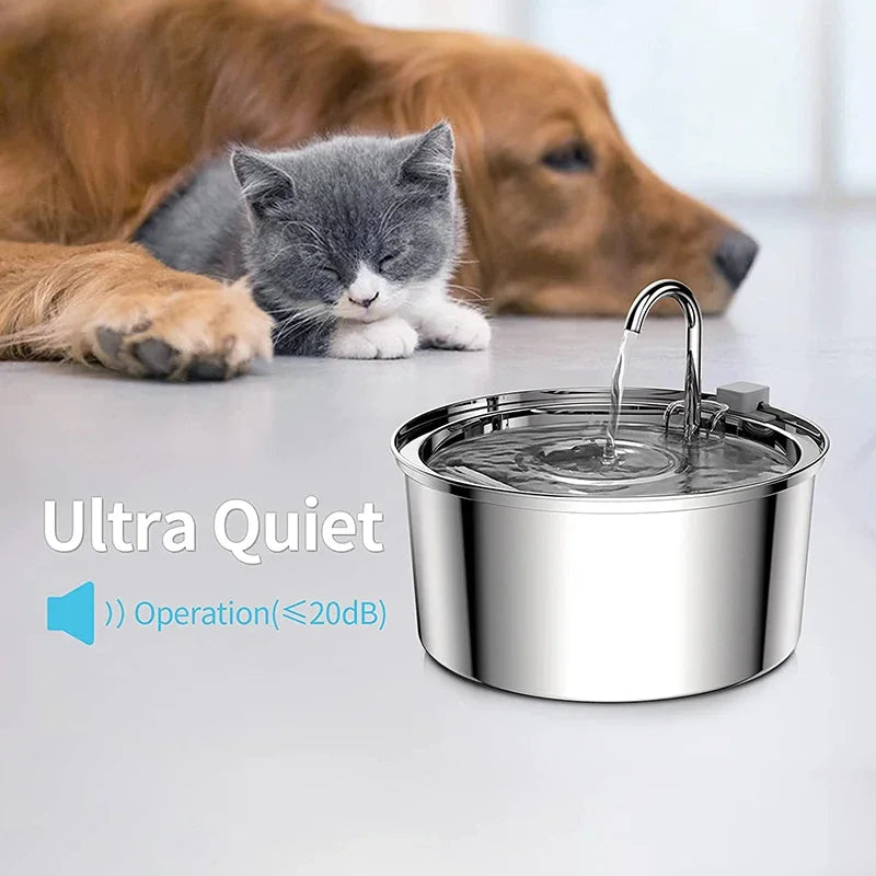 Edelstahl Trinkbrunnen für Katzen – Leise und Hygienisch Hydratationskomfort