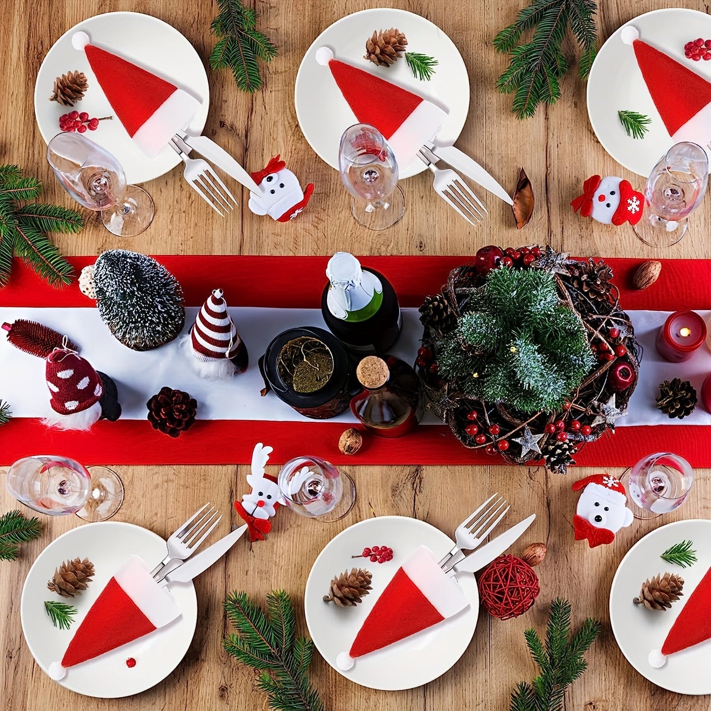 Weihnachtsmann-Hüllen Set – Für einen festlichen Tisch