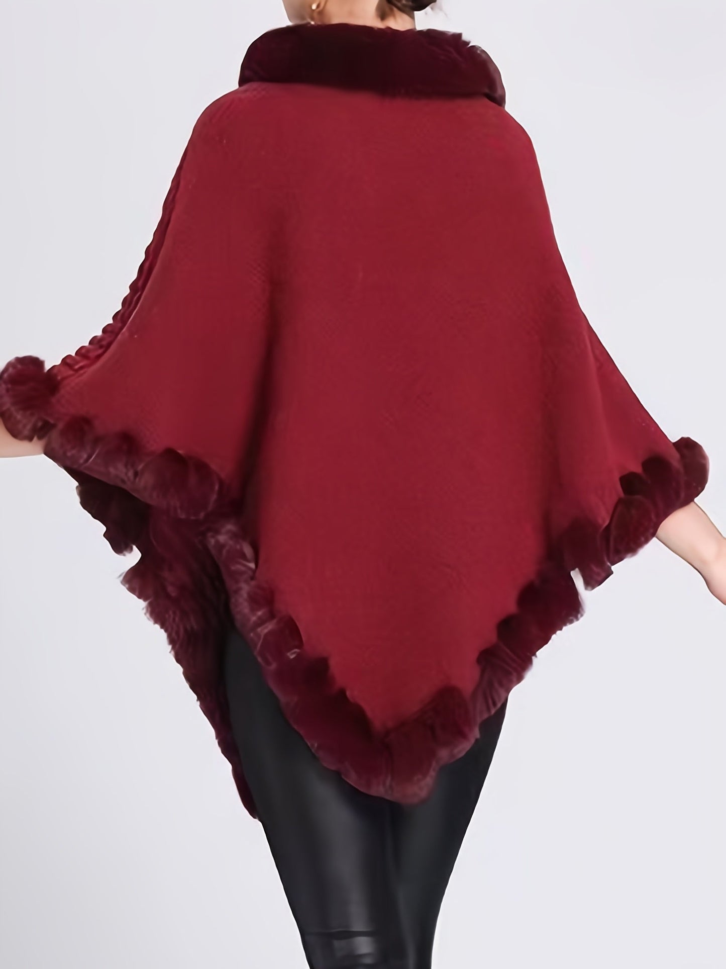 Luxus Dicke Strickrollkragen für Damen - Mit Fake-Overlock und Chic Pullover Cape für den Winter