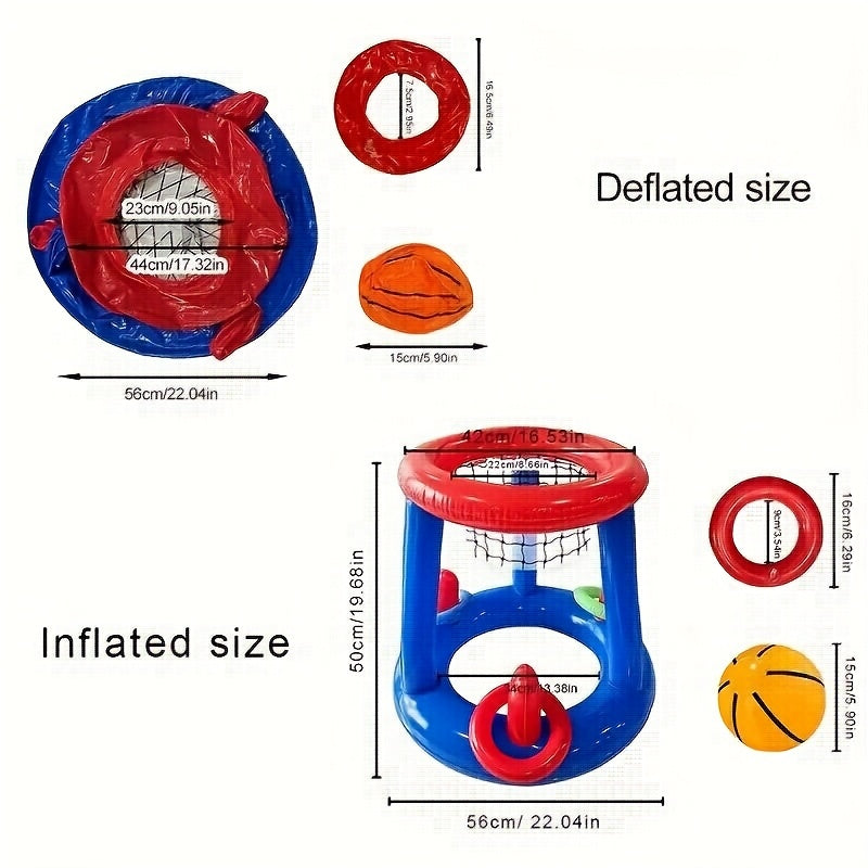 Aufblasbares Pool-Basketballset – Mit Korb, Ball und Ringen