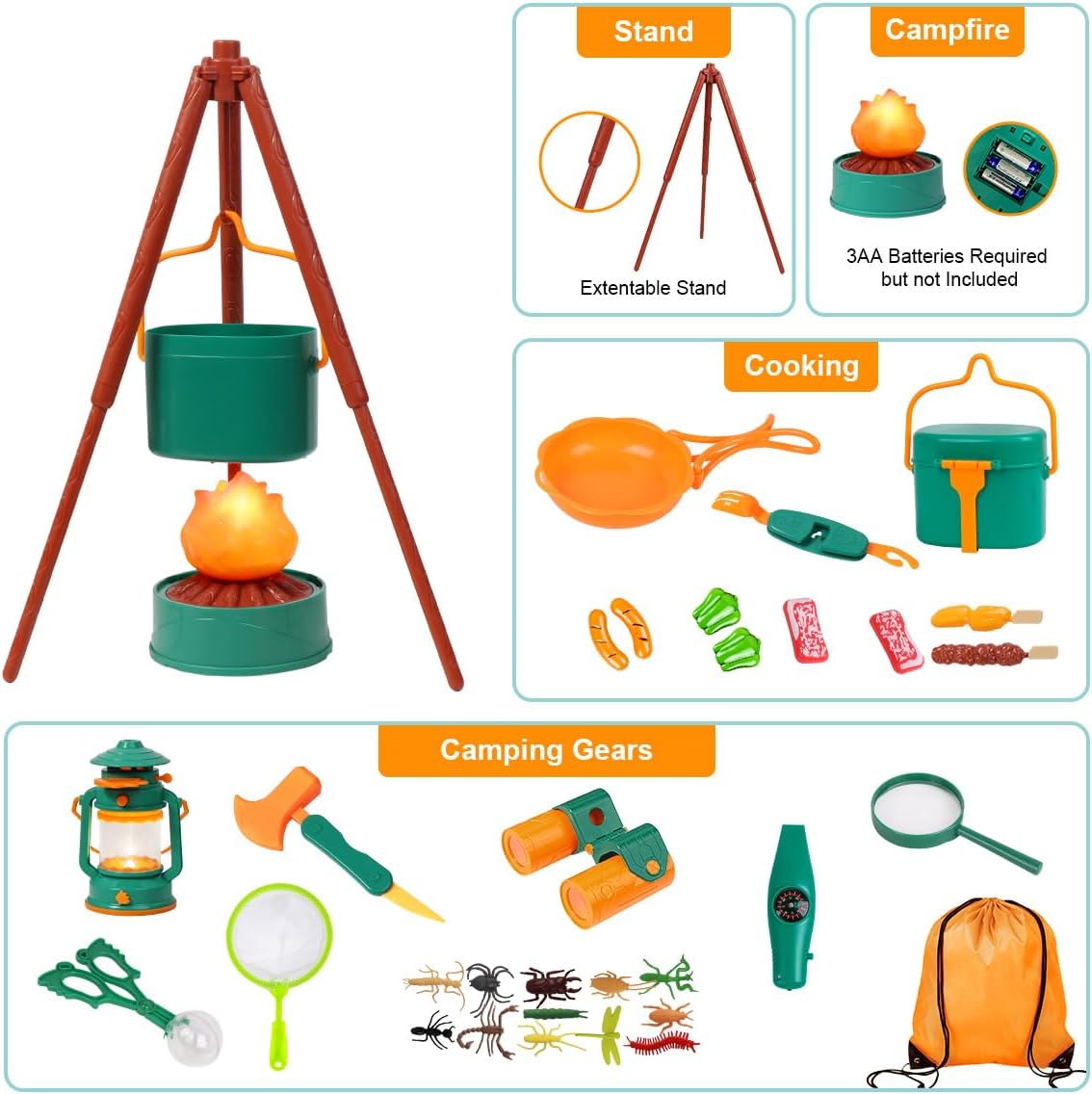 AbenteuerCamp - Komplettes Camping-Set für kreative Spielstunden