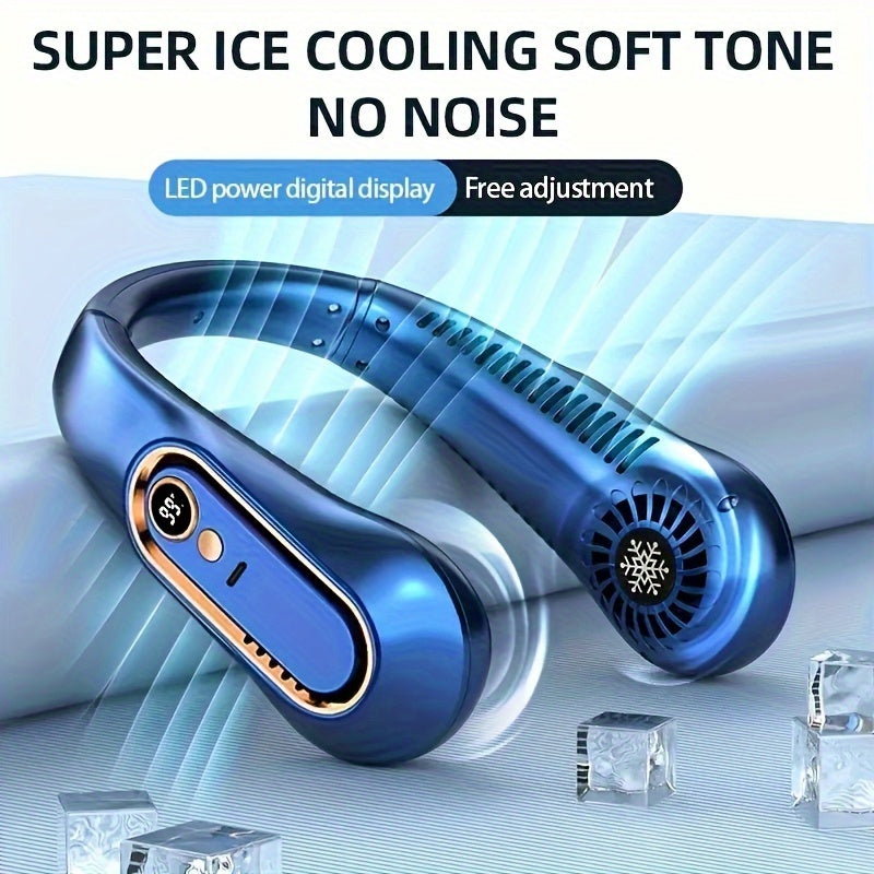 Wiederaufladbarer USB-Nackenventilator für kraftvolle, leise Kühlung – Perfekt für den Einsatz im Freien und drinnen