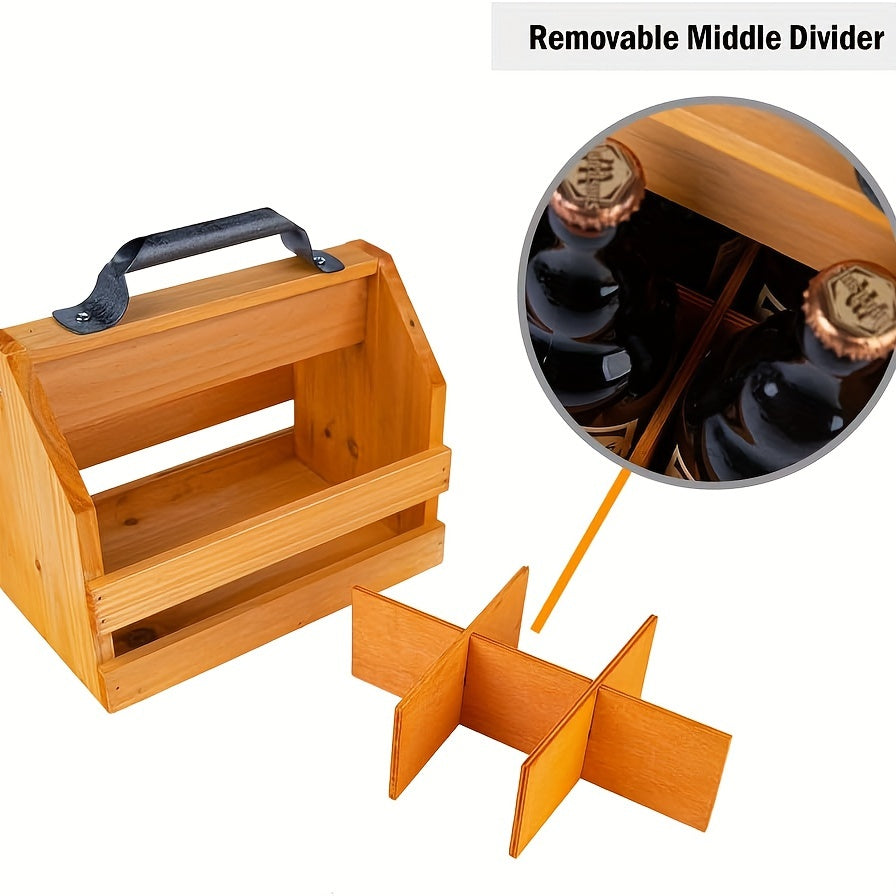 Holzflaschen Caddy mit Flaschenöffner – Perfektes Vatertagsgeschenk oder Geschäftsgeschenk