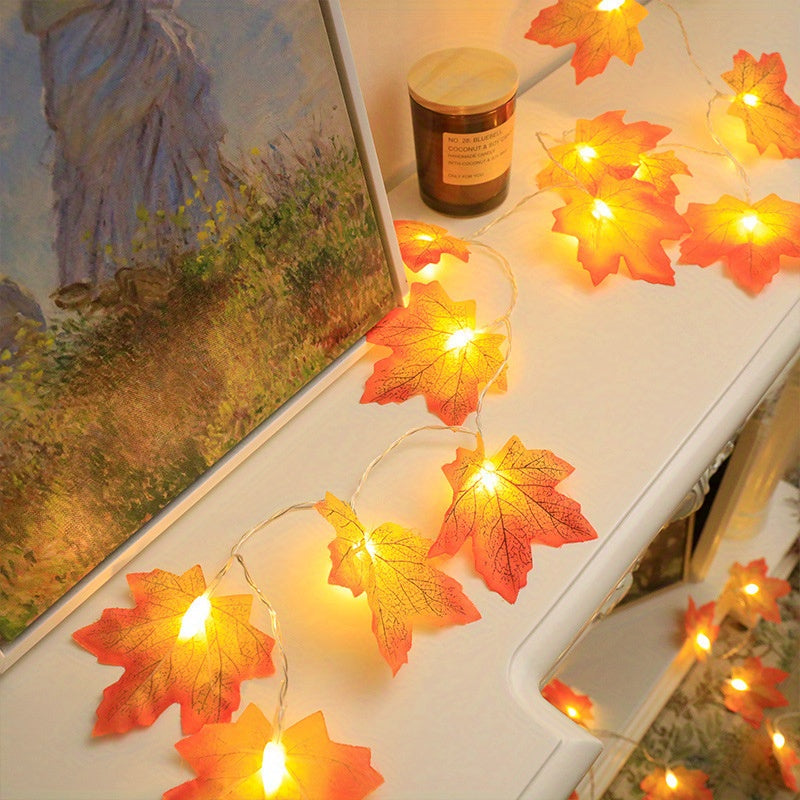 LED Blätter Lichterkette – Warme Herbststimmung für Zuhause und Feste