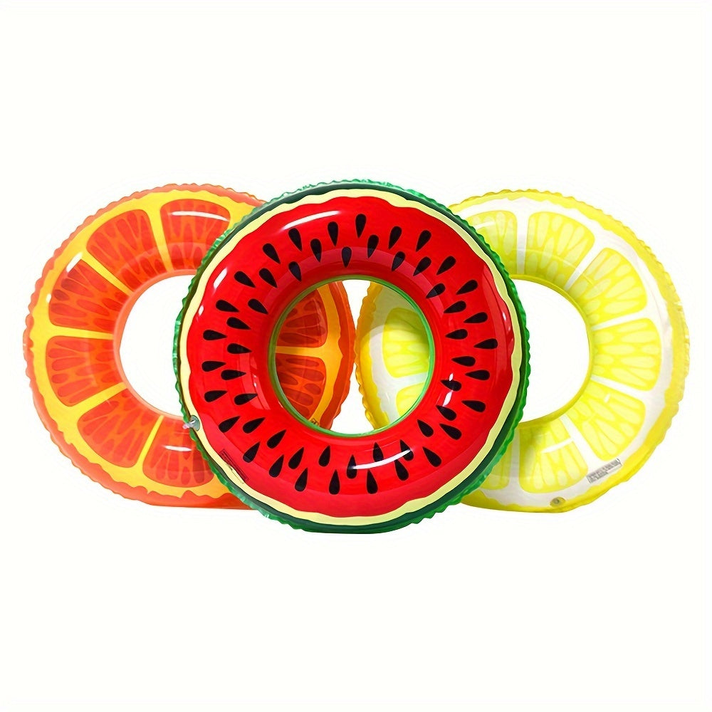 Frucht-Themen Aufblasbare Poolfloats – Set aus 3 strapazierfähigen Ringen