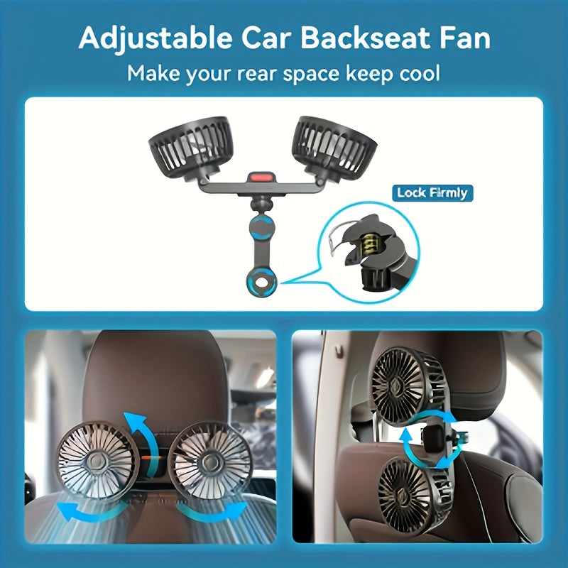 Tragfan Dual Car Fan – 5-Blatt 360° Rotierend Ultra-Leise