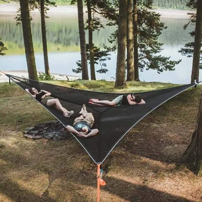 Outdoor Mehrpersonen-Hängematte mit 3-Punkt-System – Geräumig und Komfortabel