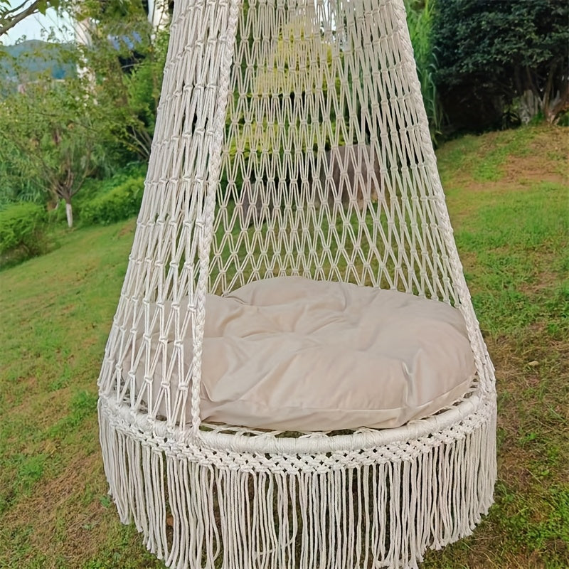 BohoSwing Handgewebter Hängesessel – Entspannte Bohemian-Vibes