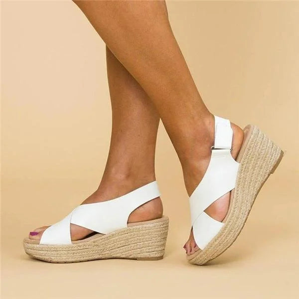 Chice Keil-Sandalen mit überkreuzten Riemen – Bequemer Sommerstil