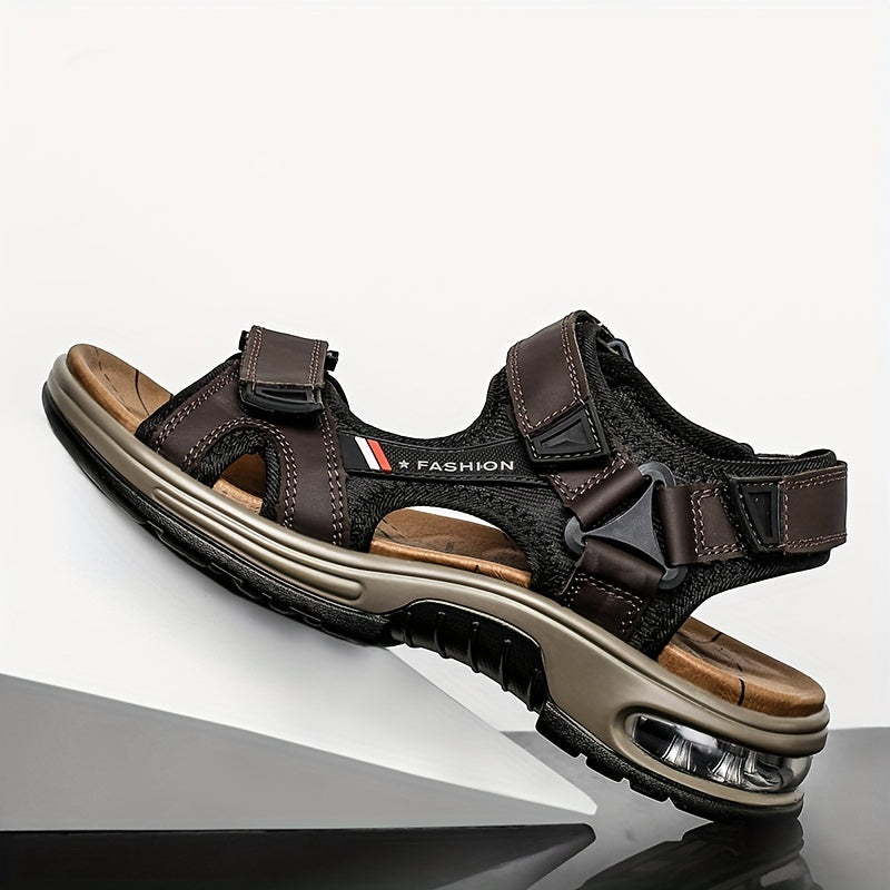 Premium Herren Leder Sandalen – Verstellbar und Mit Dämpfung