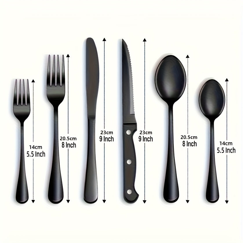 Schwarzes Edelstahl Besteckset – Modernes Design mit Hochwertiger Verarbeitung