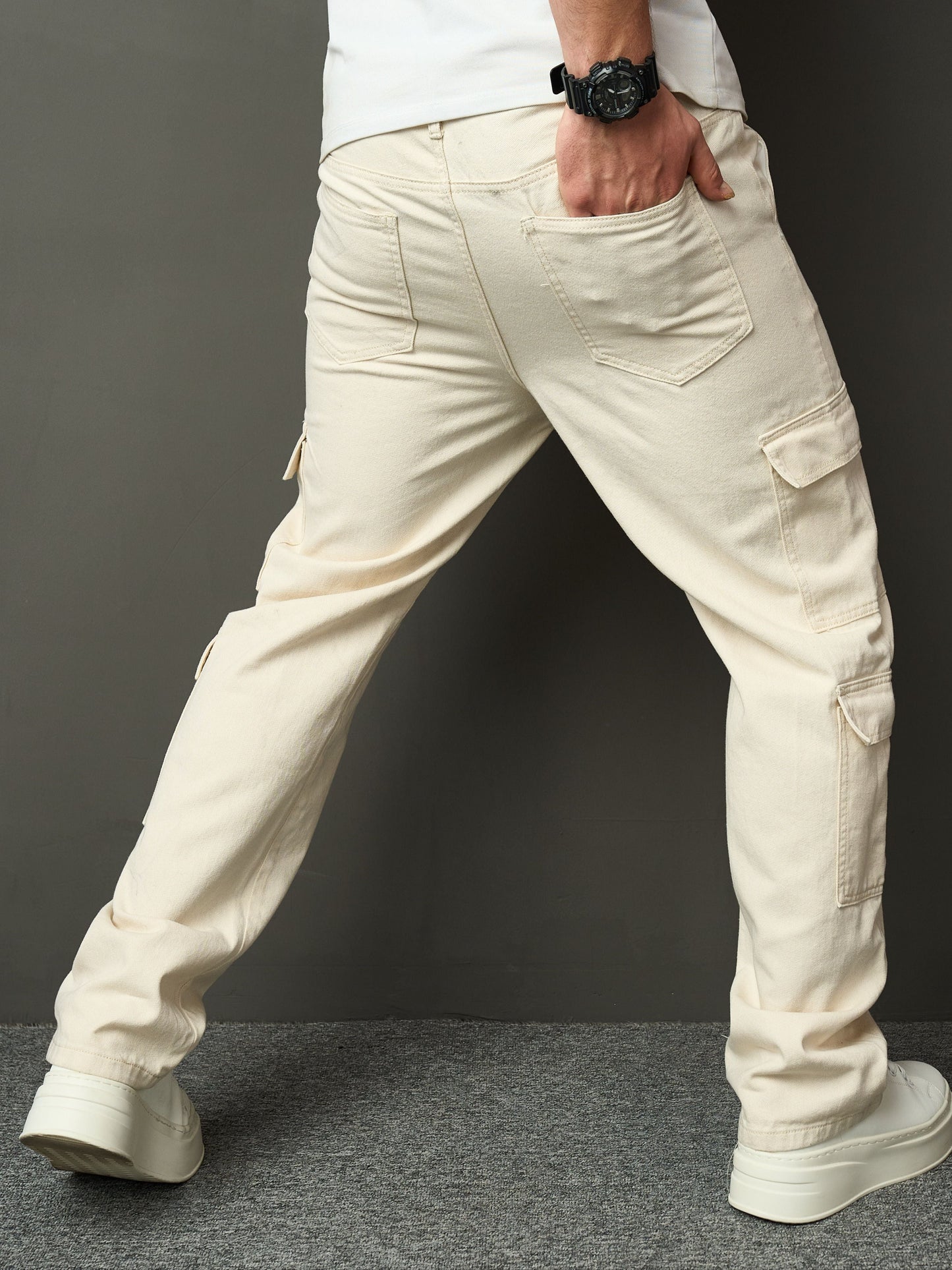 Lässige Beige Denim Jeans – Praktisch und Bequem für Jeden Tag