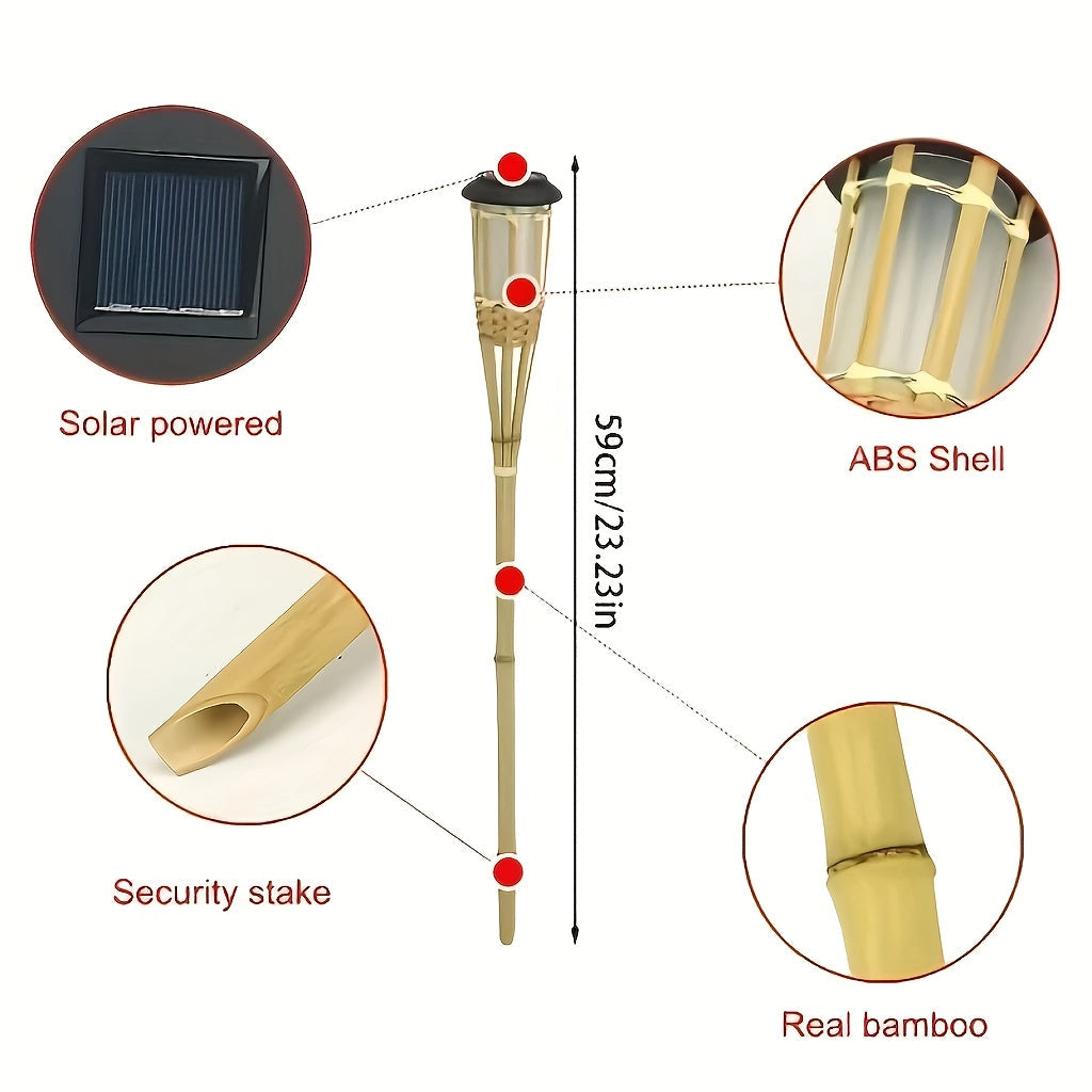 Solar-Bambusflammenlaterne – Stimmungsvolles und Natürliches