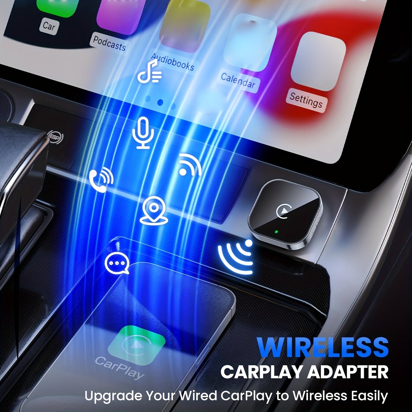 2-in-1 Drahtloser CarPlay & Android Auto Adapter – Plug & Play Schnell Verbunden