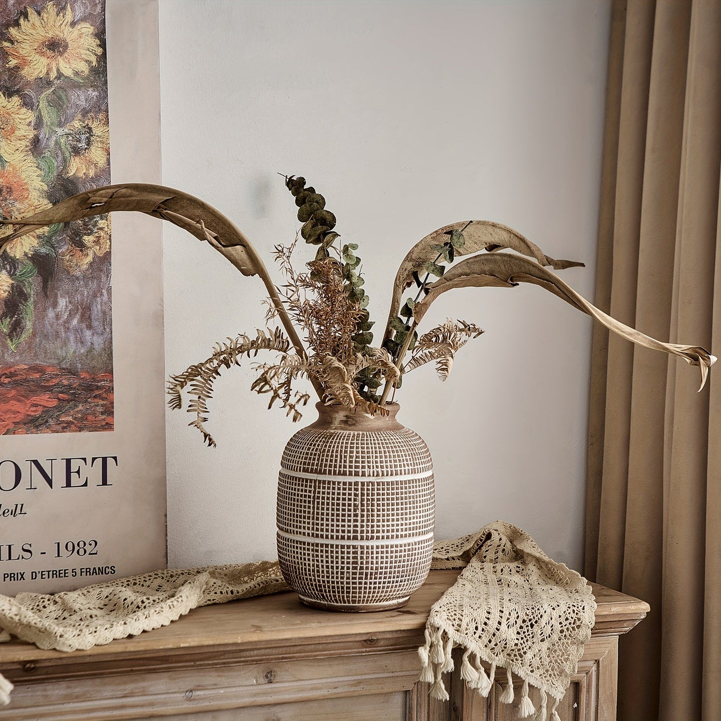 Rustikale Geometrische Vase – Natürliche Atmosphäre für dein Interieur