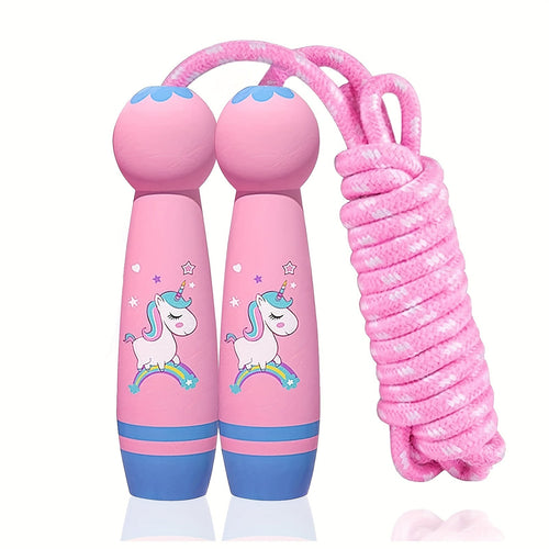 Unicorn Springseil - Gemütliches Springseil für Kinder mit Holzgriffen