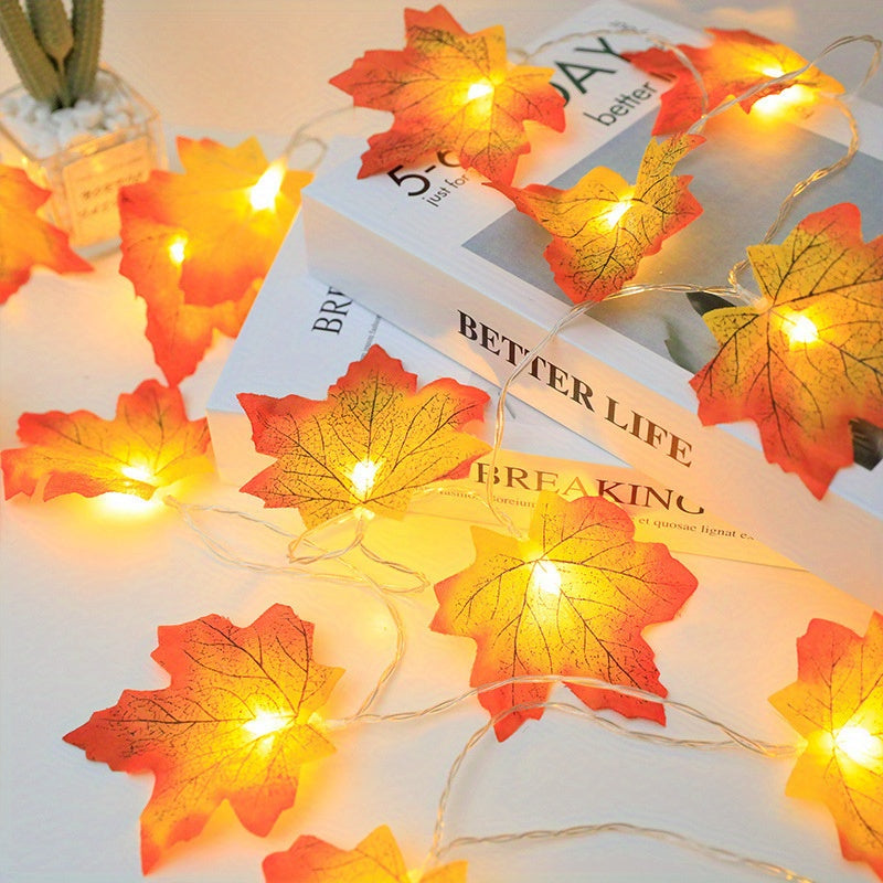 LED Blätter Lichterkette – Warme Herbststimmung für Zuhause und Feste