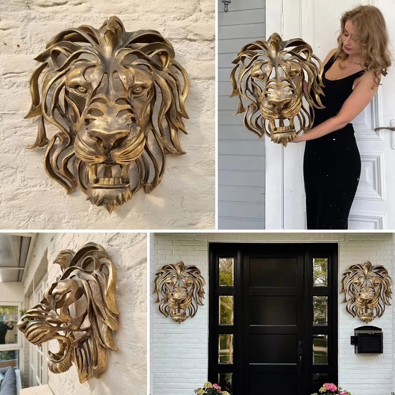 Majestätische Löwenkopf-Wanddekoration - Symbol für Kraft und Eleganz