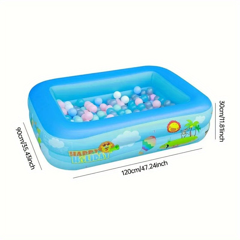 Ozean Splash Aufblasbares Kinderbecken – Dickes PVC für Spaß im Garten