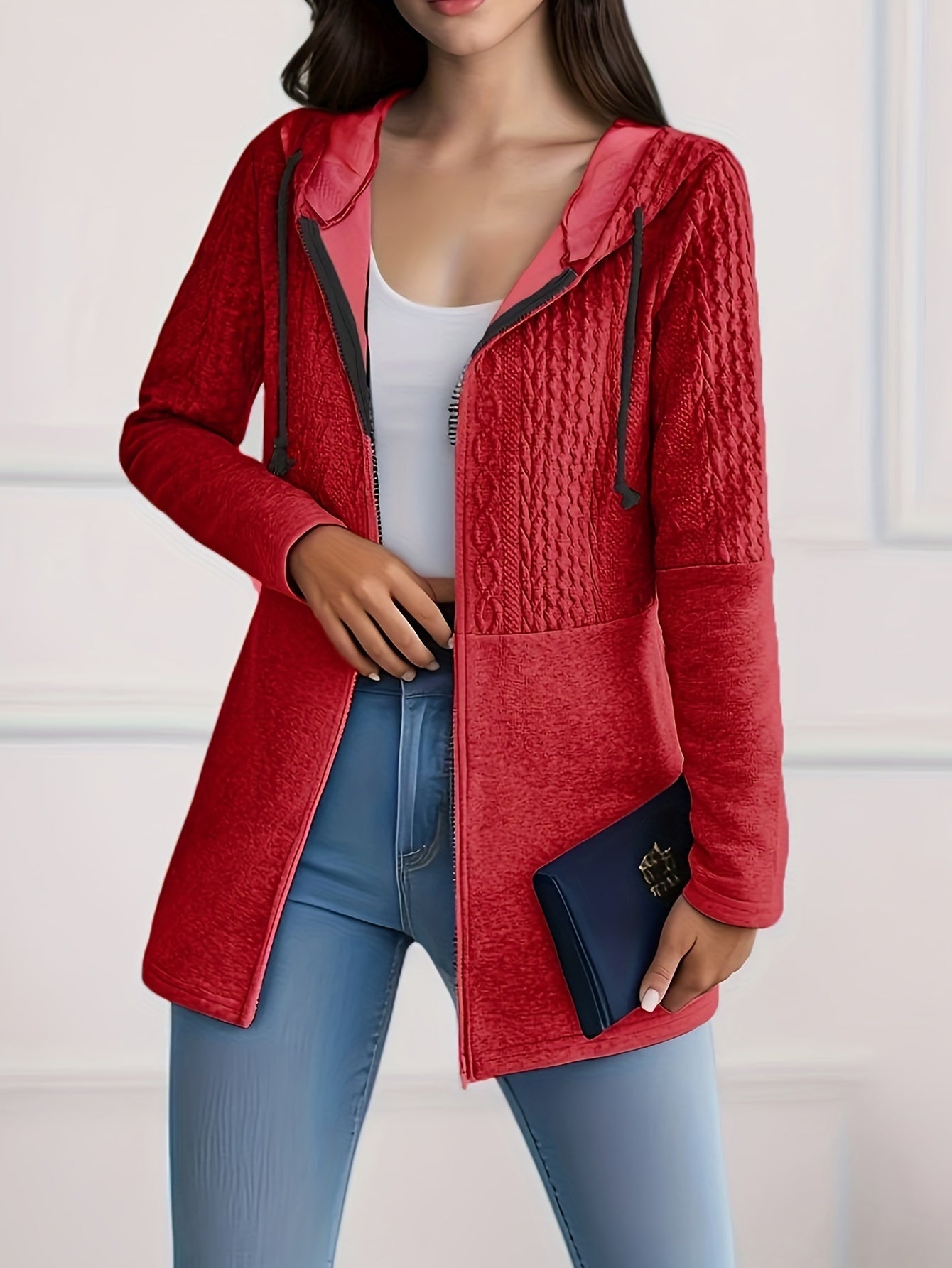 Luna Strick Hoodie Jacke – Stylisch und Bequem für Damen im Herbst und Winter