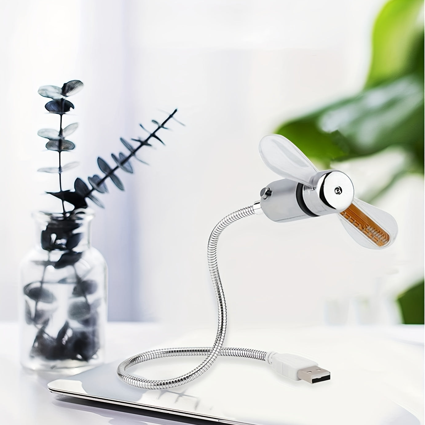 Tragbarer USB LED-Uhrenventilator mit Zeitanzeige