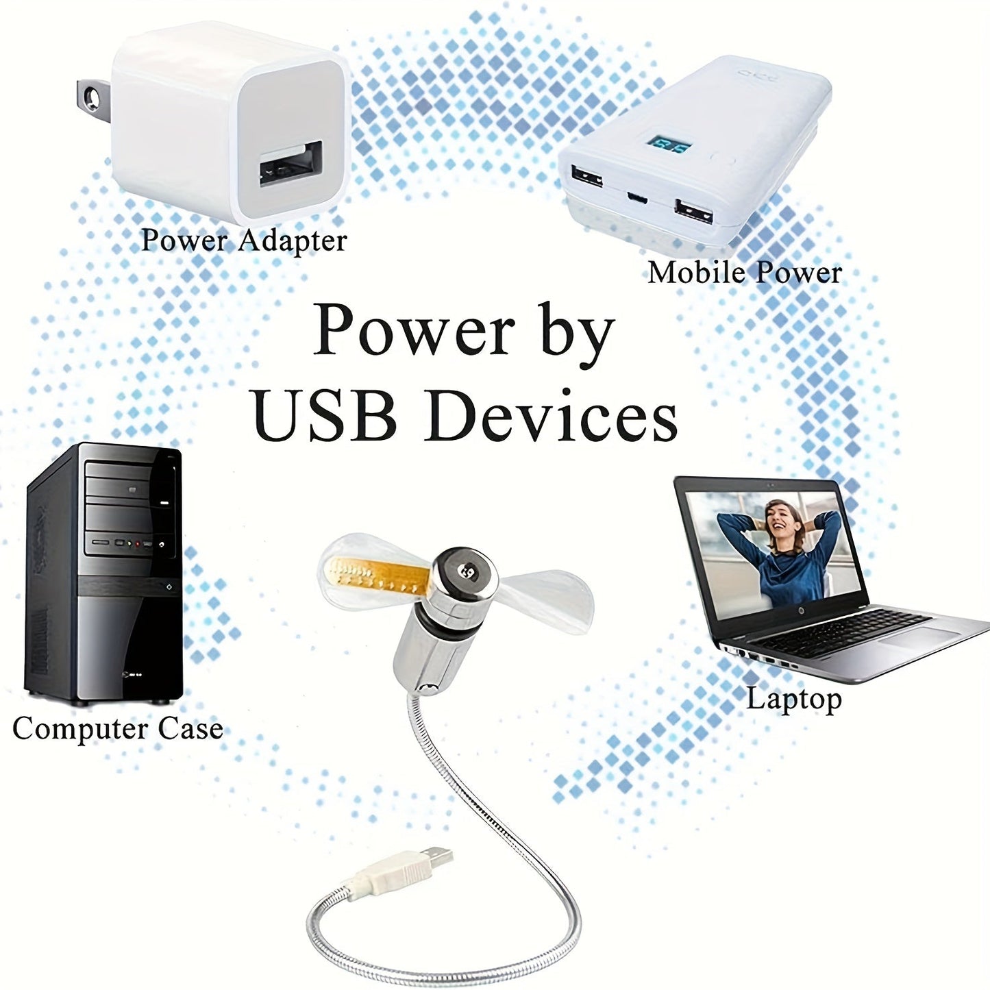 Tragbarer USB LED-Uhrenventilator mit Zeitanzeige