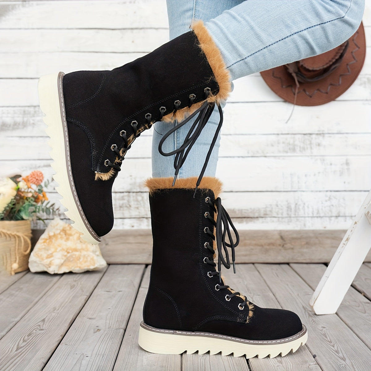 Lieke Winterstiefel mit Schnürung - Für Stil und Wärme