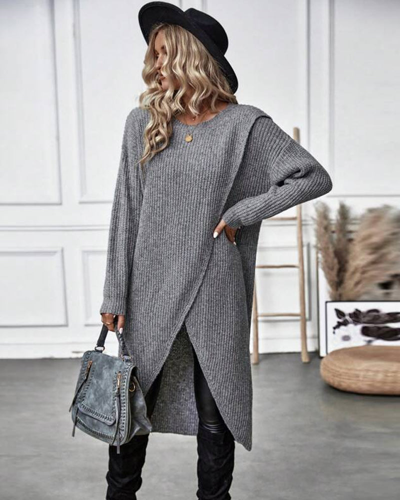 Lotte Asymmetrisches Strickkleid – Elegant und Bequem
