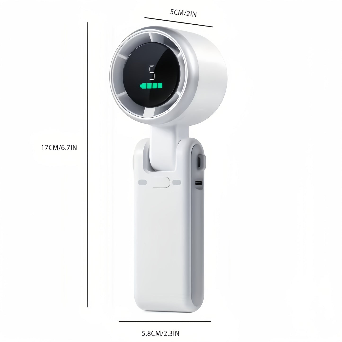 Kompakter Turbo Handventilator – 3-in-1 USB wiederaufladbar mit 5 Geschwindigkeiten