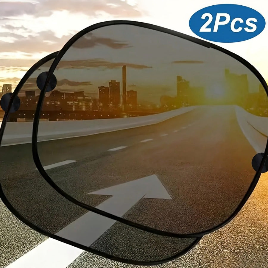 Paar von Autoscheiben-Sonnenschutz – Schwarzes Netz für Sommer-Schutz