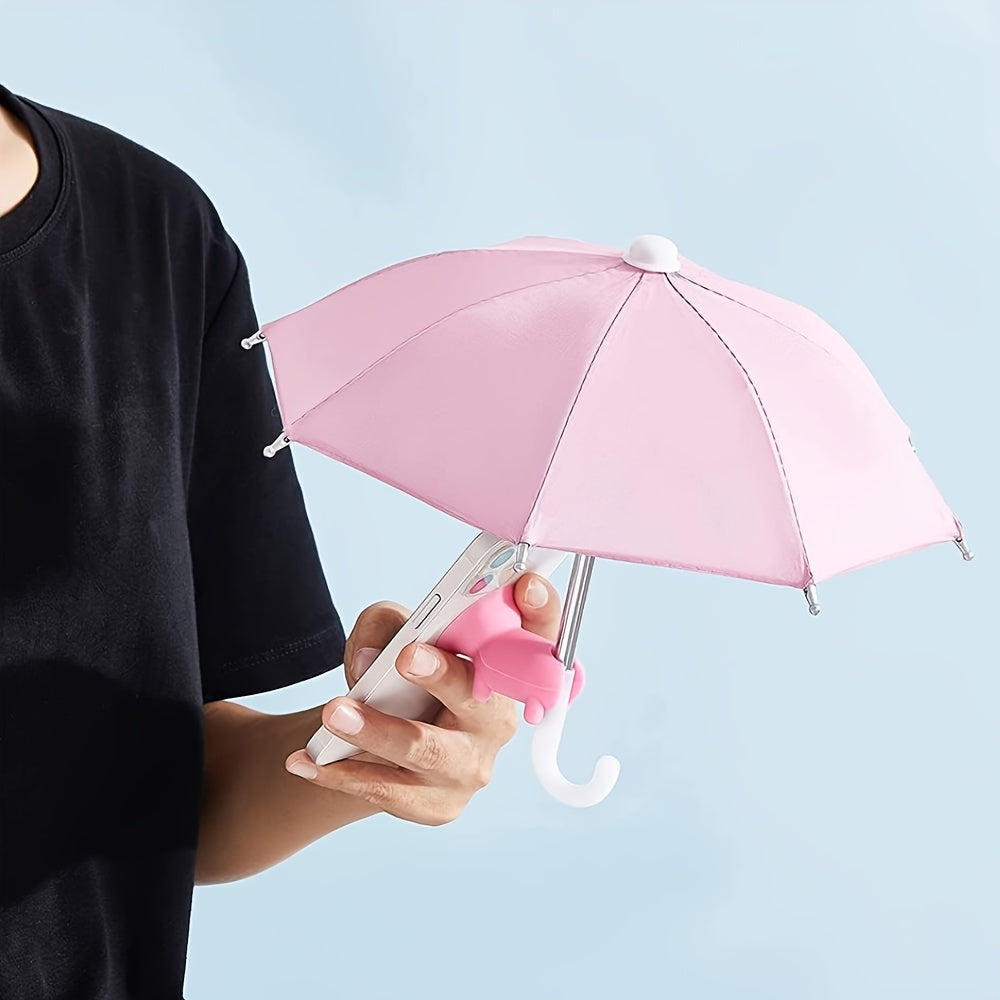 MiniSmart Regenschirm – Smartphone Sonnen- und Regenschutz mit Saugnapfhalter