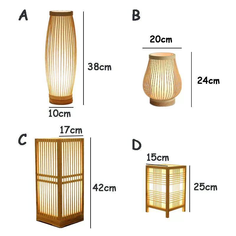 Japanische Tischlampe aus Bambus – Zen-Stil Stimmungsbeleuchtung