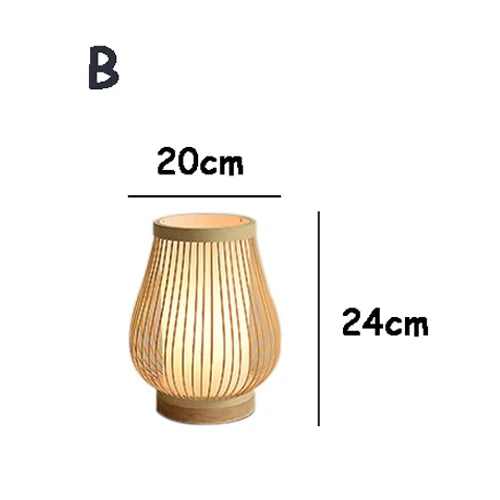 Japanische Tischlampe aus Bambus – Zen-Stil Stimmungsbeleuchtung