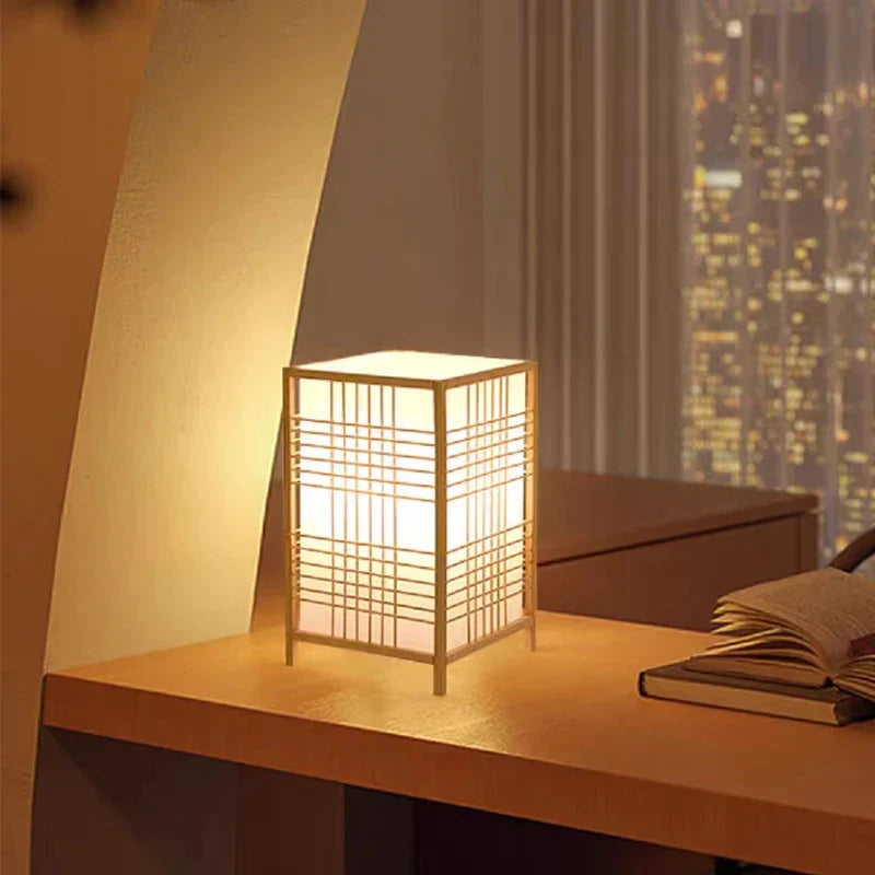 Japanische Tischlampe aus Bambus – Zen-Stil Stimmungsbeleuchtung
