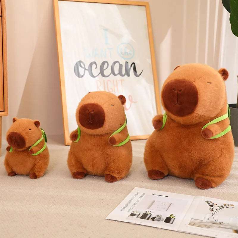 Capybara Plüsch mit Schildkröten-Rucksack – Weich und supersüß
