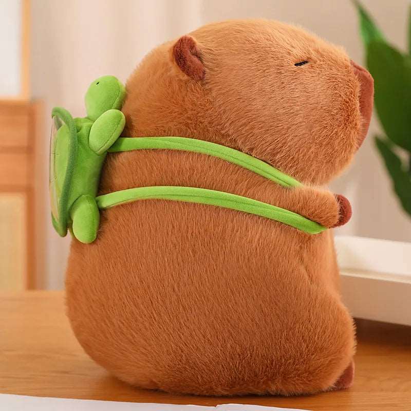 Capybara Plüsch mit Schildkröten-Rucksack – Weich und supersüß