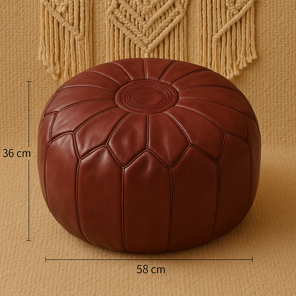 Luxe Leder Pouf – Komfort und Design
