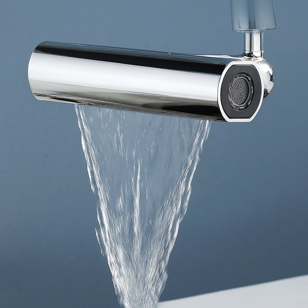 FlexiFlow Wasserhahnaufsatz – 4 Stufen & 360° drehbar
