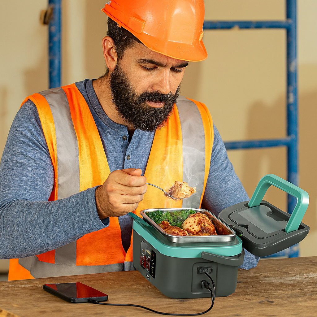 Elektrische Lunchbox mit Akku – Warmes Essen Unterwegs und bei der Arbeit