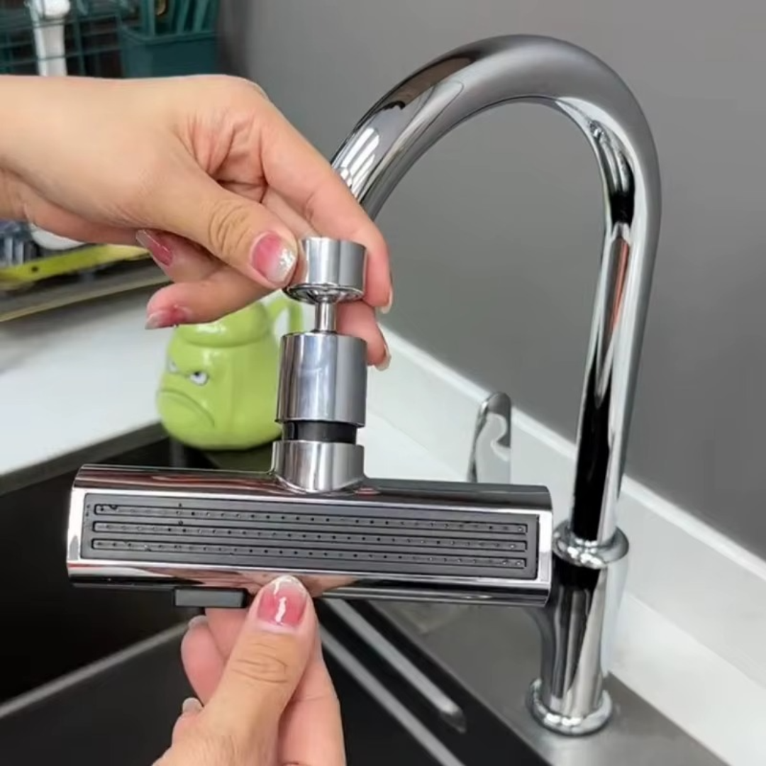 FlexiFlow Wasserhahnaufsatz – 4 Stufen & 360° drehbar