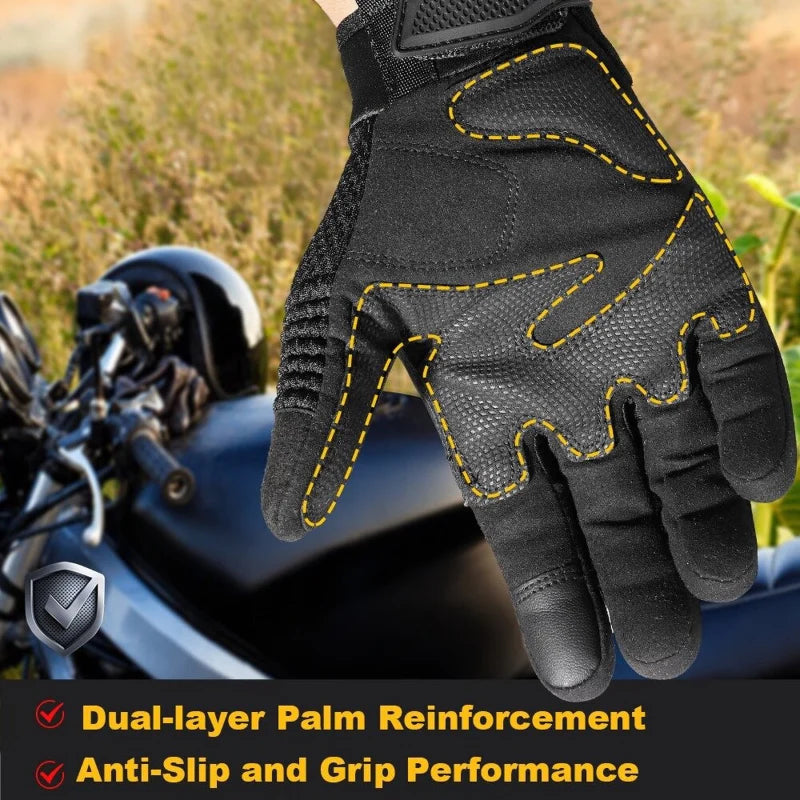 AirFlex Motorradhandschuhe – Atmungsaktives PU-Leder für Komfort und Sicherheit