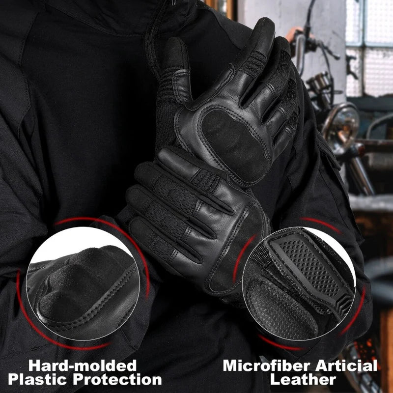 AirFlex Motorradhandschuhe – Atmungsaktives PU-Leder für Komfort und Sicherheit