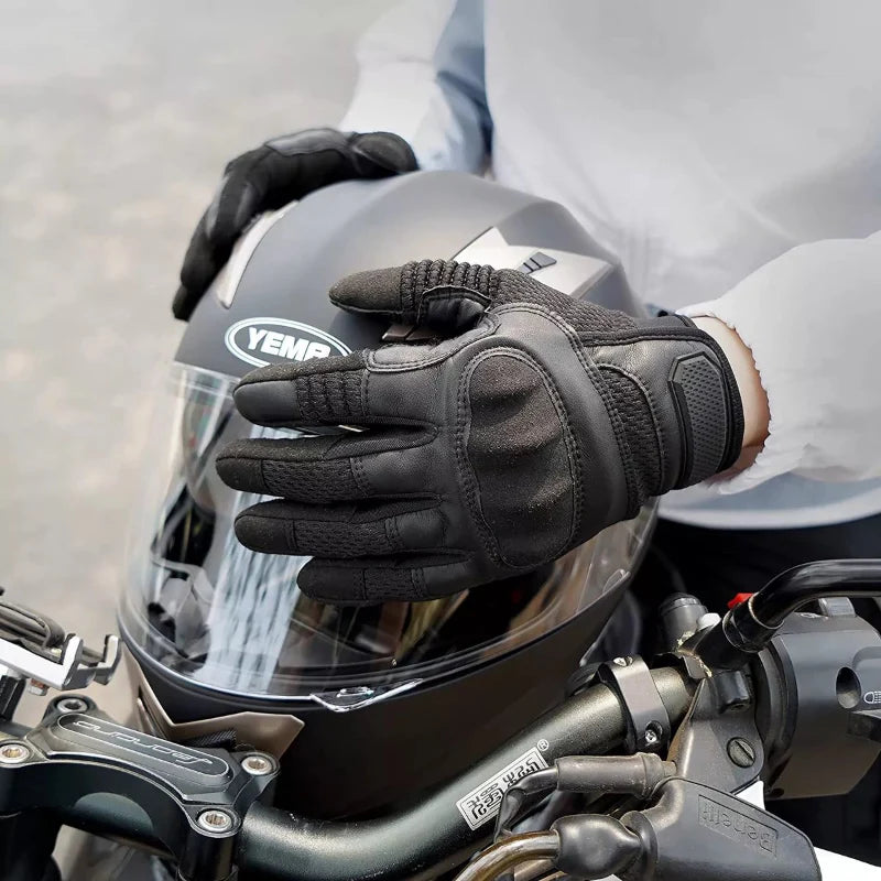 AirFlex Motorradhandschuhe – Atmungsaktives PU-Leder für Komfort und Sicherheit