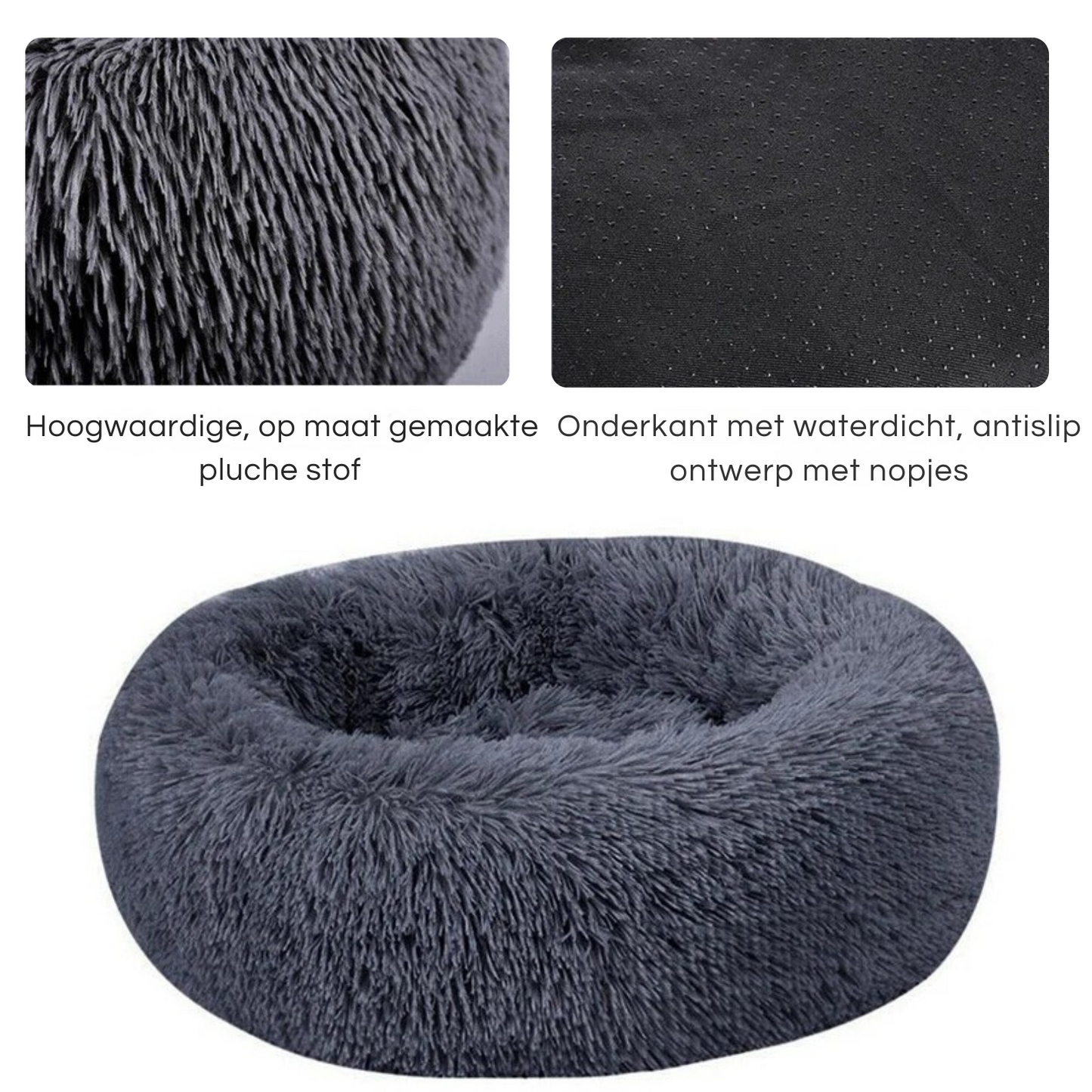 SnuggleNest Donut Bett – Weich und Beruhigend für Katzen und Hunde