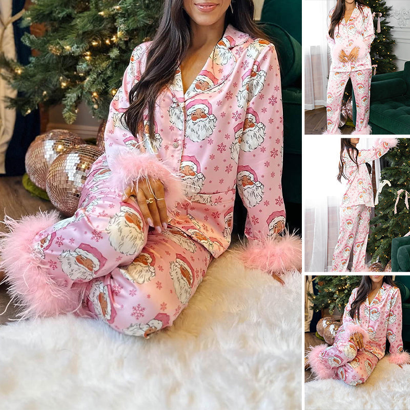 Weihnachtlicher Damen-Pyjama - Festliche Eleganz mit Kuschelfaktor