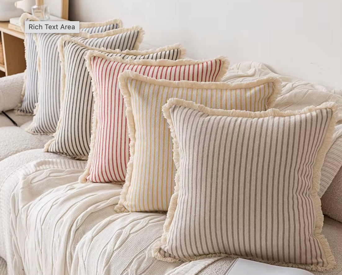 Jacquard Kissenbezug mit Fransen – Zeitlos und Komfortabel