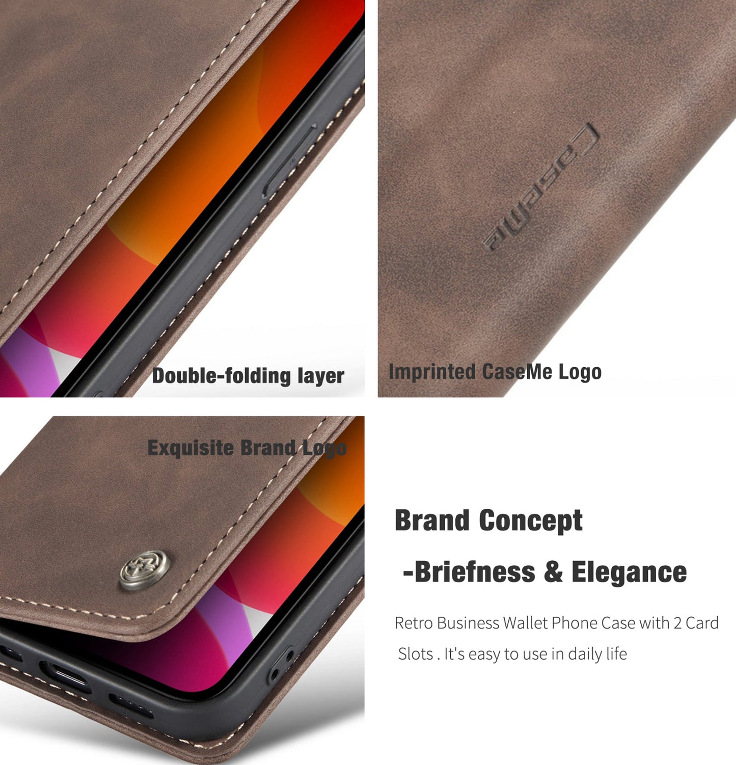 iPhone Leder Flipcase – Magnetisch & Funktional