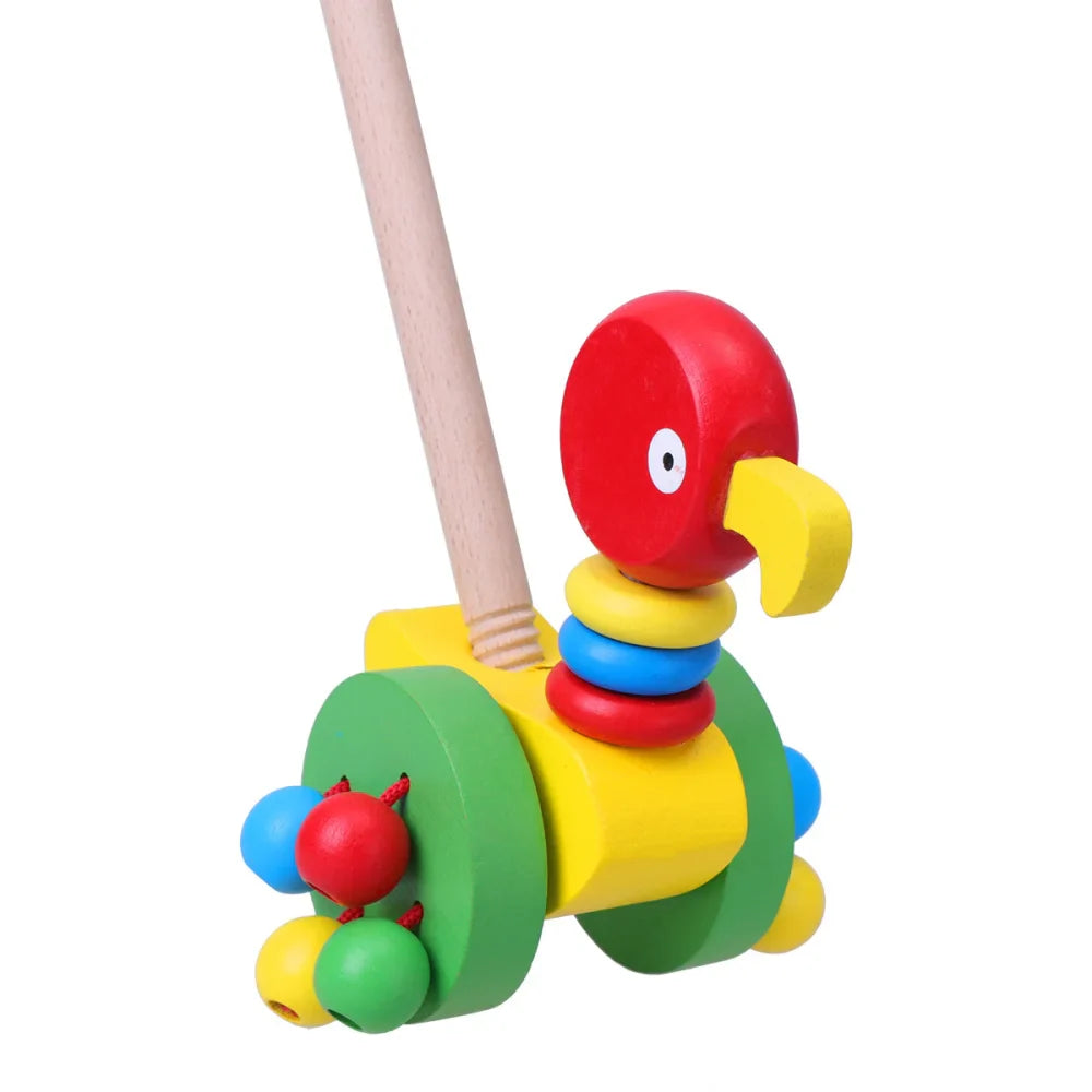 Dino Schiebewagen für Babys - Lehrreiches Holzspielzeug für Kleinkinder